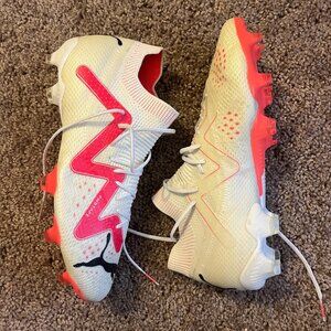 Puma Future Ultimate FG/AG Soccer Cleat White/Black/Fire Orchid US8.5